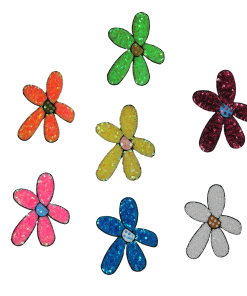 Colorful Flowers Patch (Small/Sequin)