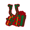 Christmas Elf's Legs And Gift Patch (Small/Embroidery)