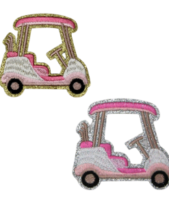 Golf Cart Glitter Patch (Small/Embroidery)
