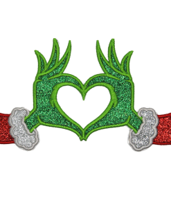 Grinchy Heart Hands Patch (Medium/Embroidery)
