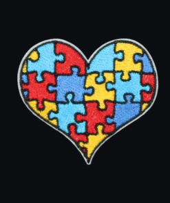 Autism Awareness Heart Patch (Small/Embroidery)