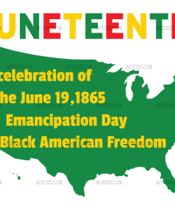 Juneteenth America Map DTF Transfer