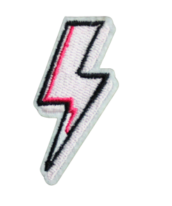 Pink Lightning Bolt Patch (Small/Embroidery)