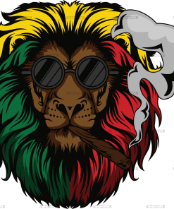 Lion head smoking cigar DTF Transfer