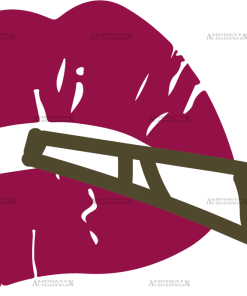 Lips and smoking joint DTF Transfer