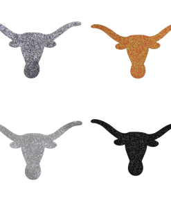 Longhorn Skull Glitter Patch (Small/Embroidery)