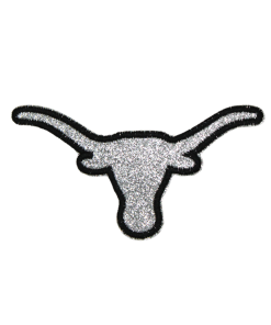 Glitter Longhorn Skull Patch (Small/Embroidery)