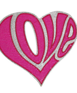 Love Pink Glitter Patch (Large/Sequin)
