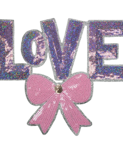 Love Pink Bow Patch (Large/Sequin)