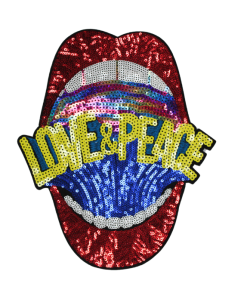 Love & Peace Patch (Large/Sequin)