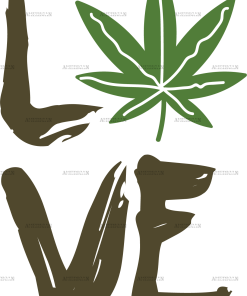 Love weed flower DTF Transfer