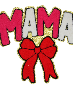 Mama Red Bow Patch (Large/Chenille)