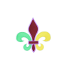 Mardigras Fleur De Lis Patch (Small/Embroidery)