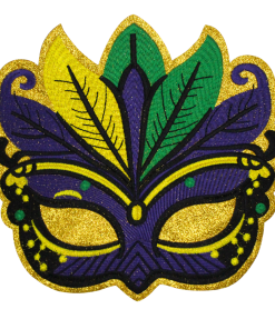 Mardi Gras Glitter Mask Patch (Large/Embroidery)