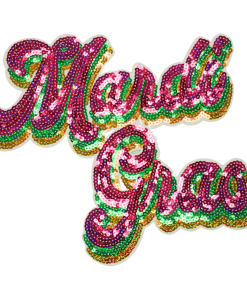 Mardi Gras Cursive Patch (Large/Sequin)