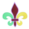 Mardigras Fleur De Lis Patch (Large/Embroidery)