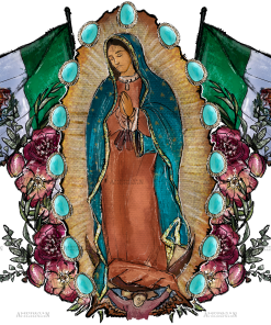 Mexican Flag Lady Of Guadalupe Dtf Transfer
