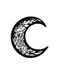 Crescent Moon Floral Patch (Small/Embroidery)