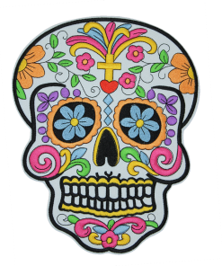 Skull Multicolor Patch (Large/Embroidery)