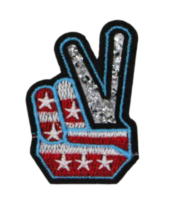 Peace Hand Crystal Patch (Small/Embroidery)