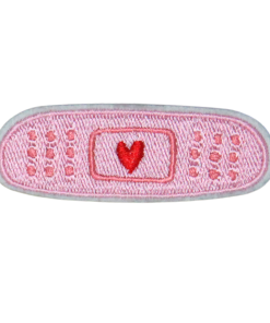 Pink Band-Aid With Heart Patch (Small/Embroidery)