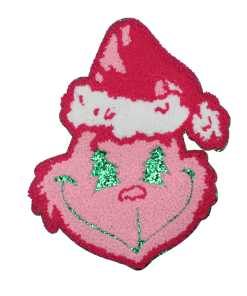 Pink Grinch Patch (Large/Chenille)