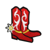 Red Floral Boots Patch (Small/Embroidery)
