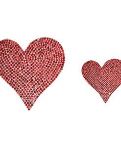 Red Hearts Rhinestone Patch