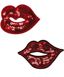 Dark Red Lips Patch (Small/Sequin)
