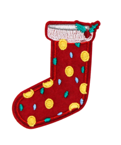 Christmas Red Stocking Patch (Small/Embroidery)