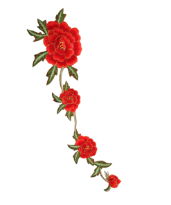 Bunch of Red Flowers Sleeve Design Patch(Large/Embroidery)