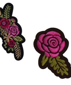 Pink Rose Patch (Small/Embroidery)