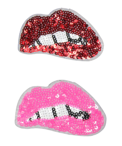 Lips Red/Pink Patch (Small/Sequin)