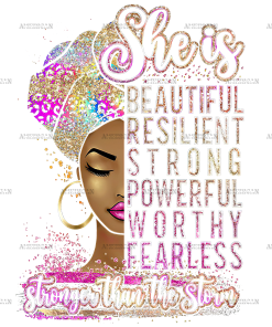 She Is Beautiful Powerful Black Women DTF Transfer