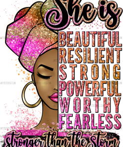 She Is Strong Powerful Black Woman DTF Transfer