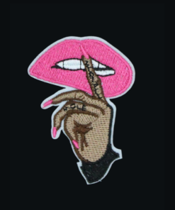 Shhh Pink Lips (Small/Embroidery)
