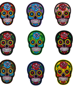 Colorful Skull Patch (Small/Embroidery)