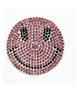Pink Smiley Rhinestone Patch