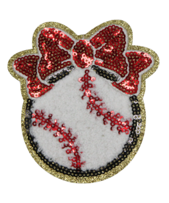 Baseball With Bow Patch (Medium/Chenille)