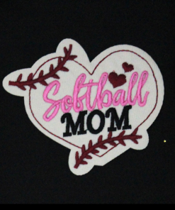 Softball Mom Pink Patch(Small/Embroidery)