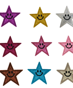 Smiley Star Glitter Patch