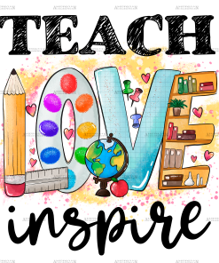 Teach Love Inspire Stationery DTF Transfer