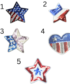 USA Flag Star Patch (Small/Sequin)