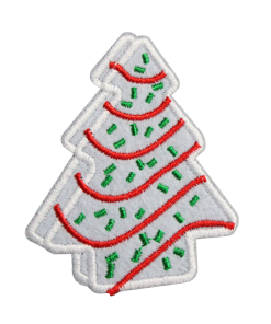 White Christmas Tree Cake Patch (Small/Embroidery)