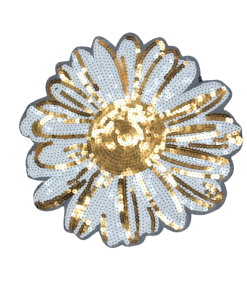 White Flower Patch (Large/Sequin)