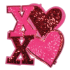 XOXO Neon Pink Heart Patch (Large/Sequin)