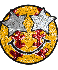 Softball Star Smiley Patch (Large/Sequin)
