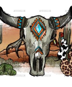 Aztec Boho Skull DTF Transfer