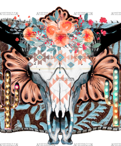 Boho Western Steer Skull DTF Transfer