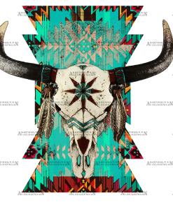Bull Skull Aztec Southwestern DTF Transfer